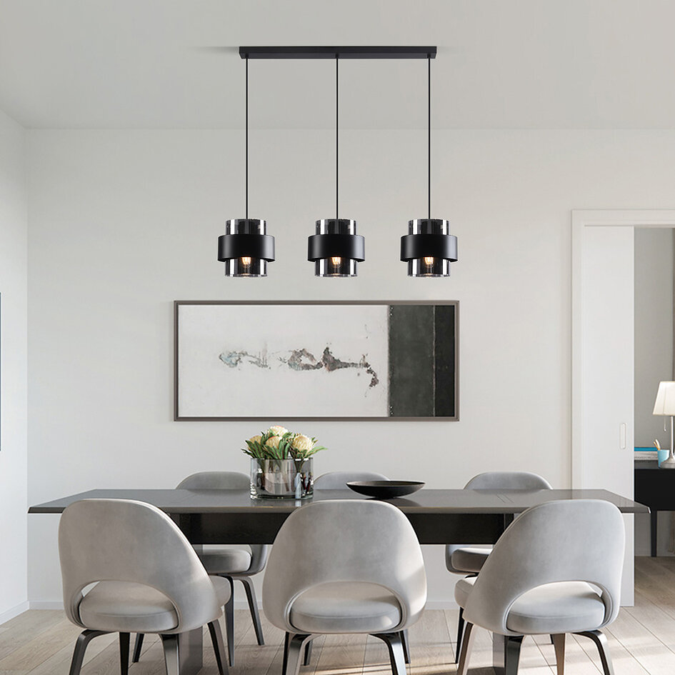 Lampe suspendue moderne avec verre fumé - Faey