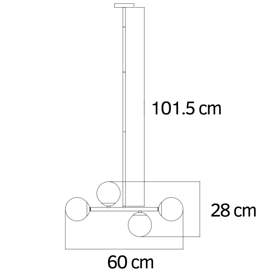 2ème chance : Lampe suspendue Asun avec cadre doré et globes en verre ambré