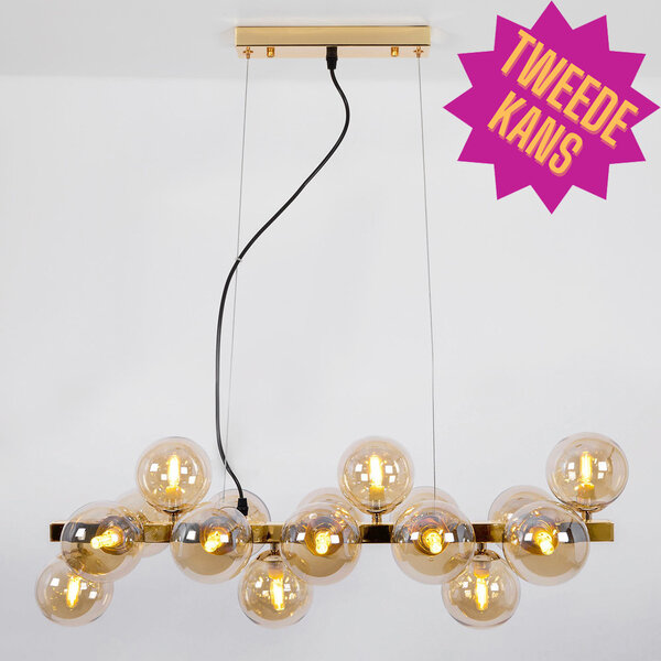 2ème chance : Lampe suspendue de luxe 16 lumières en verre ambré - Sunita