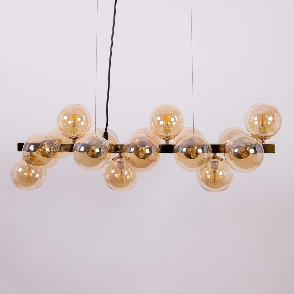 2ème chance : Lampe suspendue de luxe 16 lumières en verre ambré - Sunita
