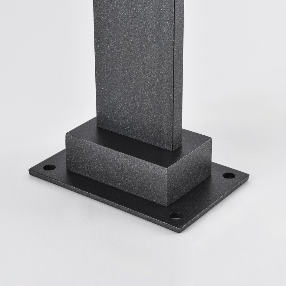 Lampadaire anthracite avec abat-jour en polycarbonate blanc laiteux - Mesia