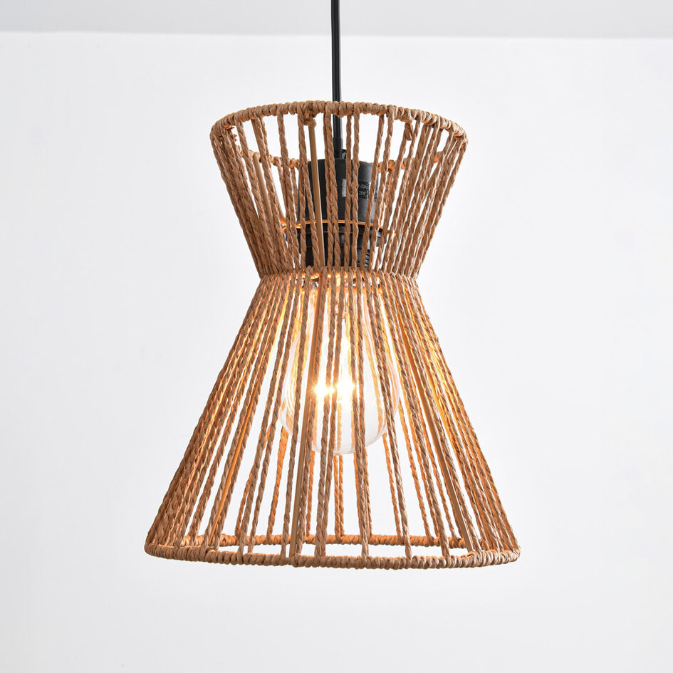 Lampe suspendue bohème en corde tressée - Intan