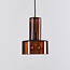 Lampe suspendue Rurka or avec verre brun