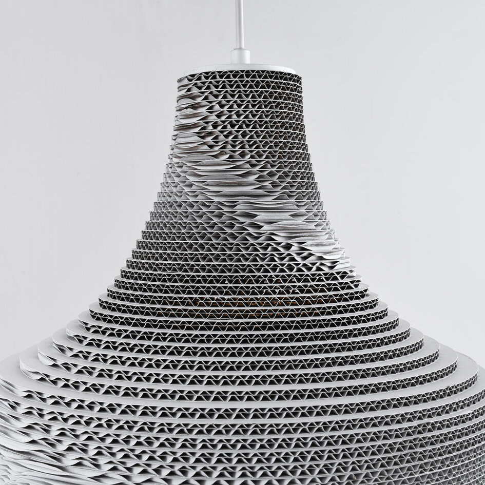 Lampe suspendue en carton Cato - blanc