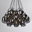 Suspension Ventura 12 lumières - noir et verre fumé