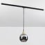 Suspension Nya pour rail monophasé, verre fumé rond à effet miroir, doré