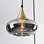 Lampe suspendue or avec verre fumé, 3 lumières - Loua