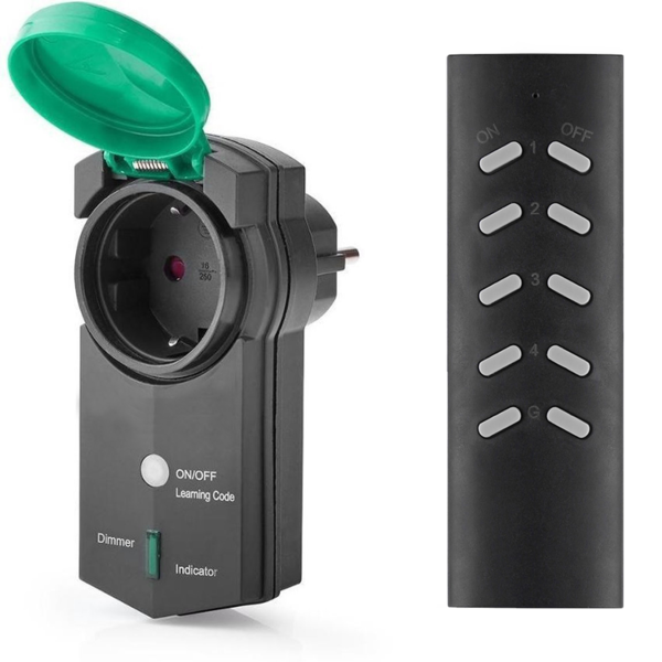 Variateur à fiche avec télécommande pour l'extérieur (IP44)