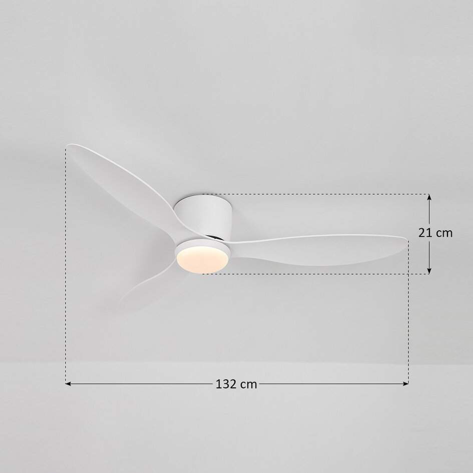 Ventilateur de plafond été/hiver Circo blanc avec température de couleur réglable