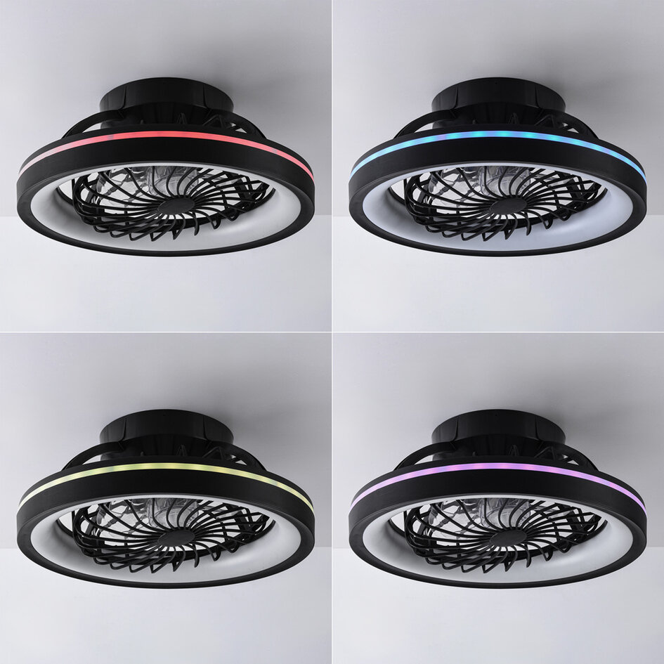 Ventilateur de plafond avec LED dimmables et fonction RGB - Flow