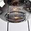 Lampe suspendue noire Loua avec verre fumé, 5 lumières