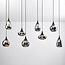 Suspension 8 lumières Loic - noir et verre fumé