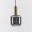 Suspension 1 lumière Appeso - noir, doré et verre fumé