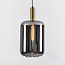Suspension 1 lumière Sofito - noir, doré et verre fumé