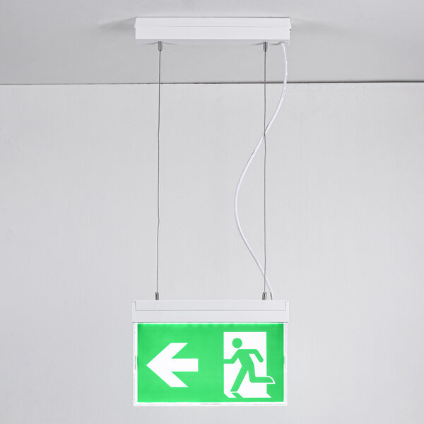 Éclairage de secours en saillie, au plafond avec suspension