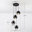Lampe suspendue moderne noire avec verre fumé, 4 lumières - Fynna