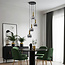 Lampe suspendue design or avec verre fumé, 4 lumières - Imme