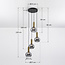 Lampe suspendue design or avec verre fumé, 4 lumières - Imme