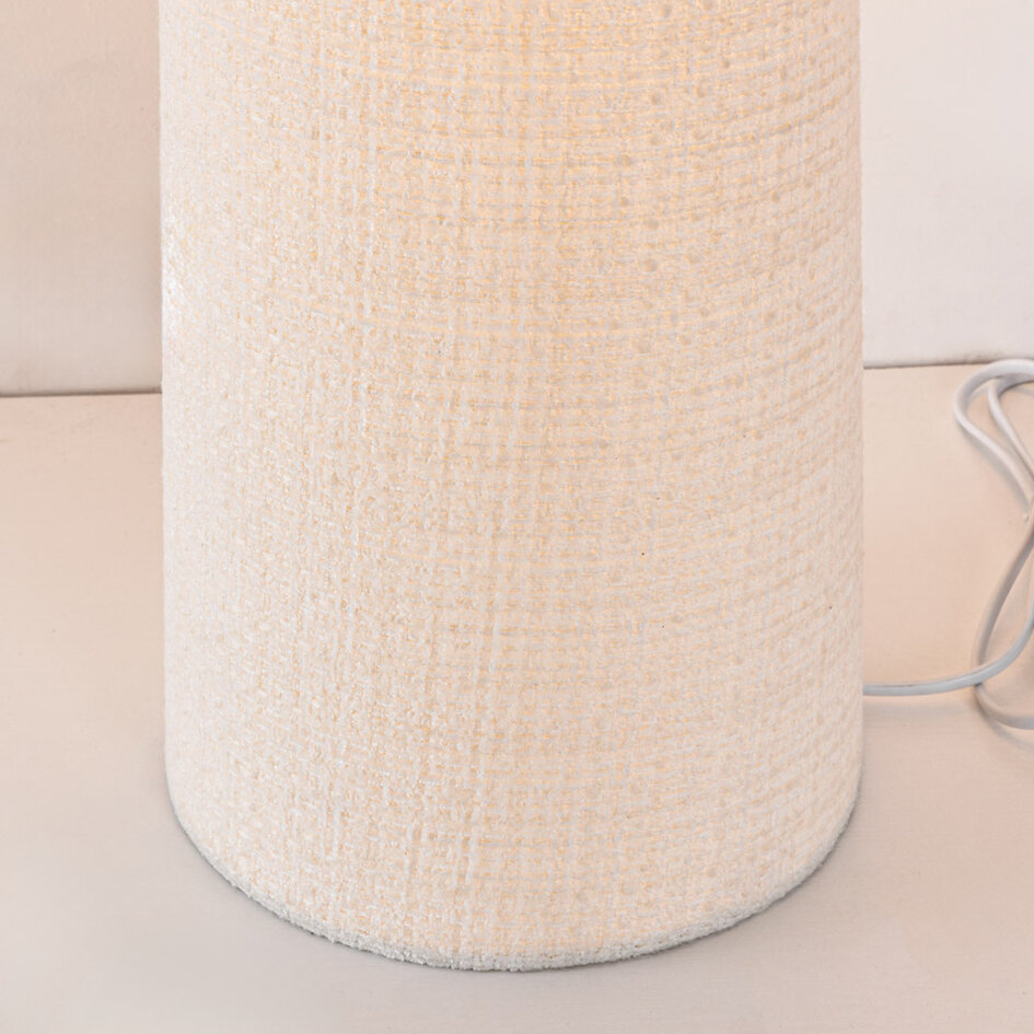 Lampadaire moderne Lumo de style japonais blanc - tissu