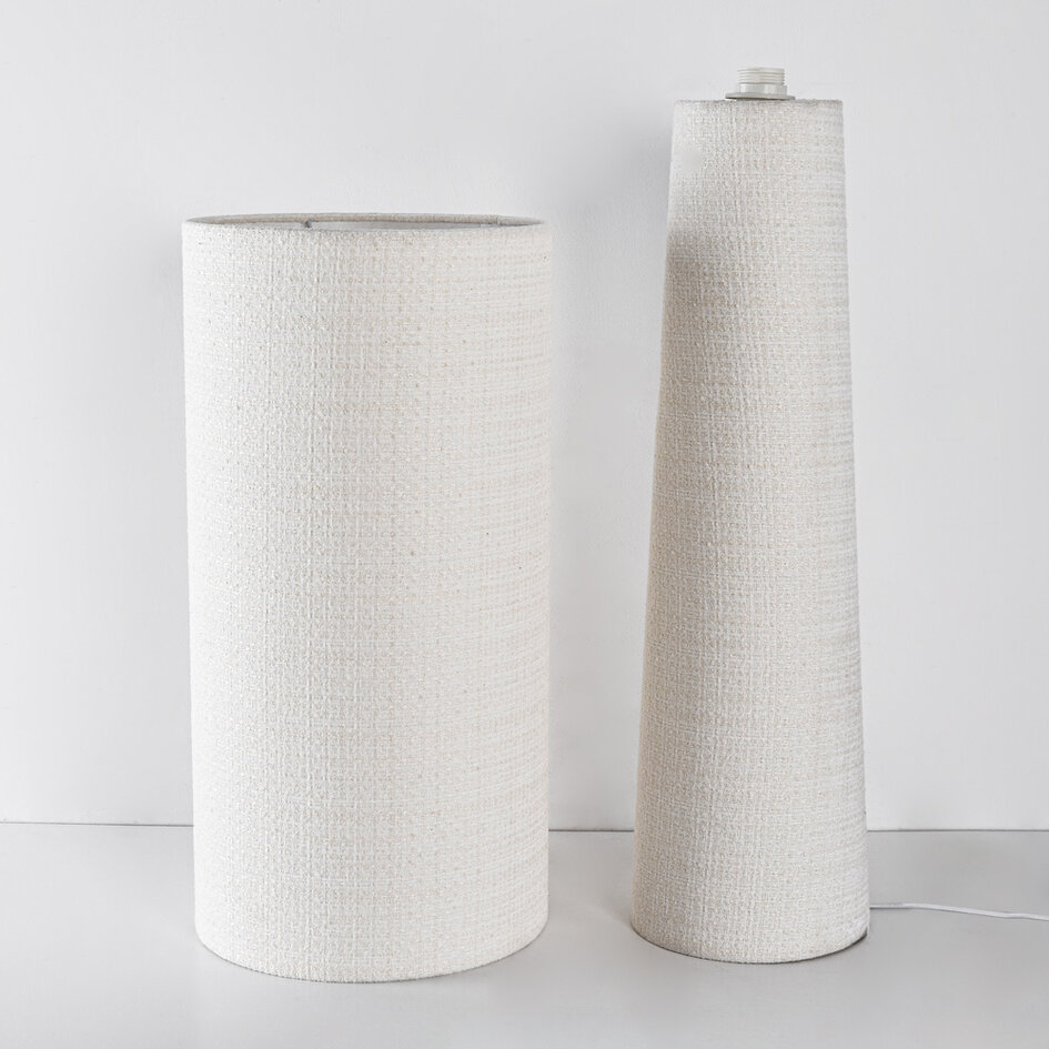 Lampadaire moderne Lumo de style japonais blanc - tissu