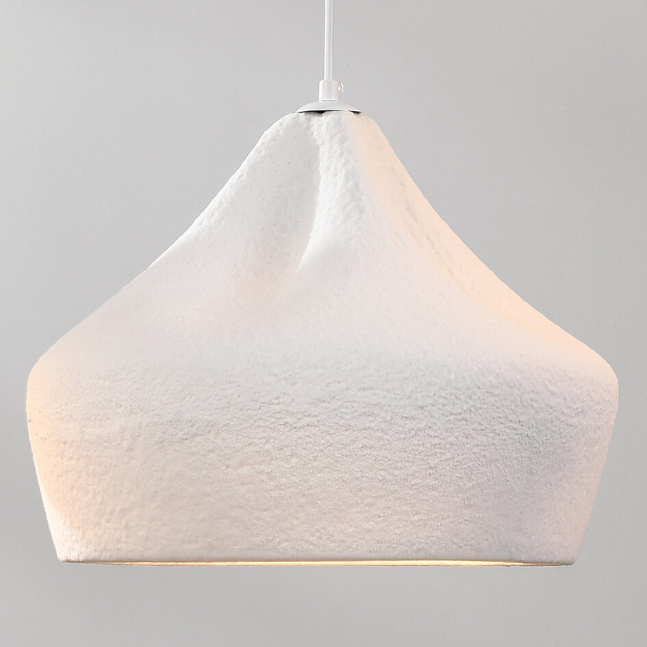 Lampe suspendue moderne blanche dans le style Wabi Sabi, 3 lumières - Kaze