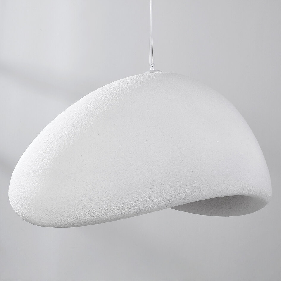 Lampe suspendue Wabi Sabi Cemento effet pierre blanche - 80 x 64 cm