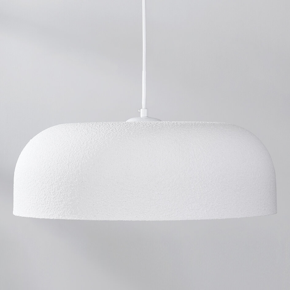 Lampe suspendue minimaliste Wabi Sabi Hinoto avec effet pierre blanche - Ø40 cm