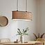 Suspension 2 lumières Esmora - noir avec abat-jour ovale en tissu