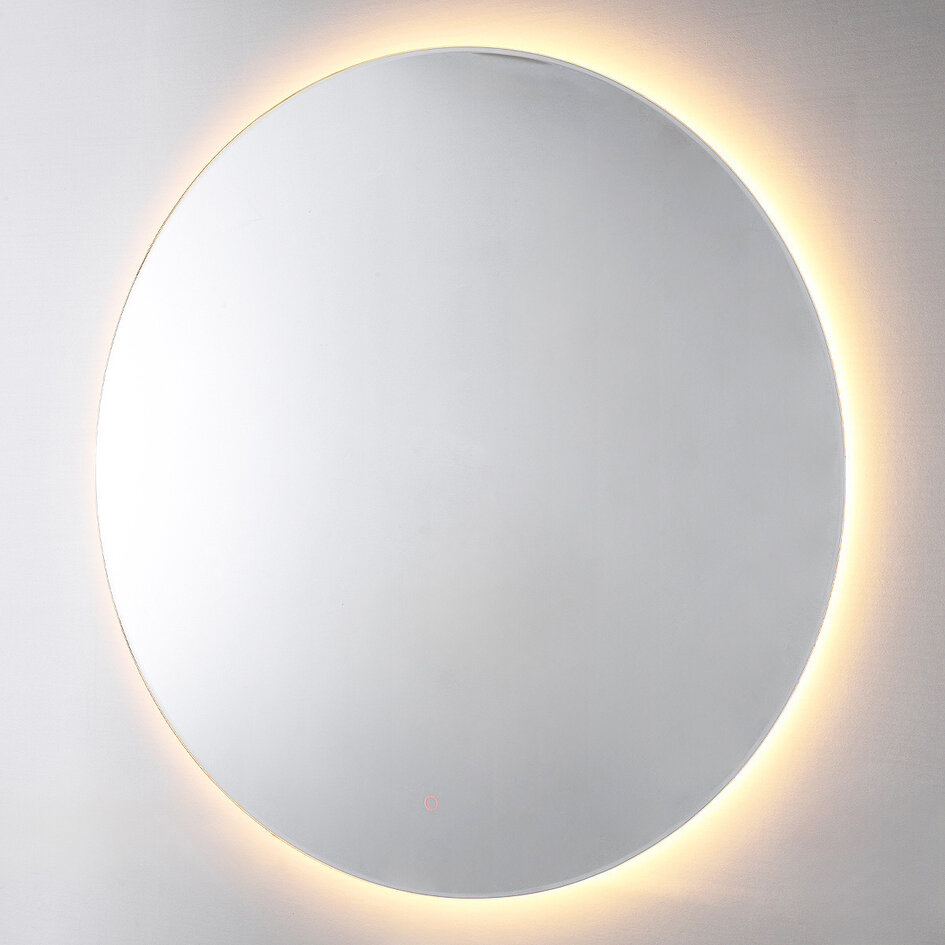 Miroir de salle de bain avec éclairage Reflecta Ø100 cm - LEDs dimmables avec capteur tactile, couleurs réglables et miroir chauffant