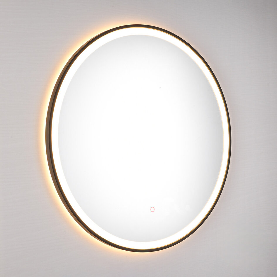 Miroir de salle de bain avec éclairage Radi Ø60 cm - LEDs dimmables avec capteur tactile, couleurs réglables et miroir chauffant