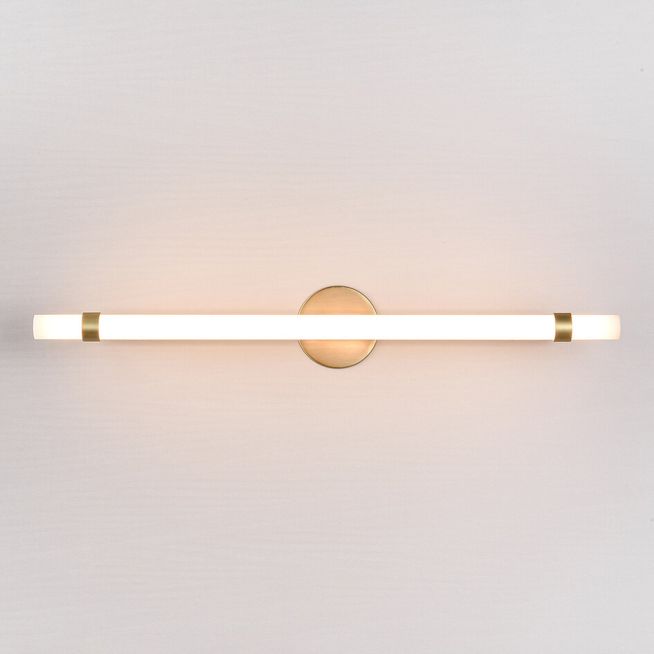 Lampe de miroir de salle de bain dorée avec LED intégrées - Optix