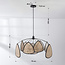 Lampe suspendue boho noire Floare en rotin