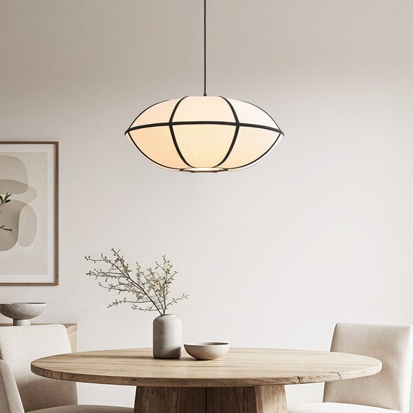 Suspension Ovala - lin beige et accents noirs