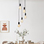 Suspension industrielle à 5 lumières Illumine - noir