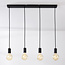Lampe suspendue industrielle Nivelle noir - 4 lumières