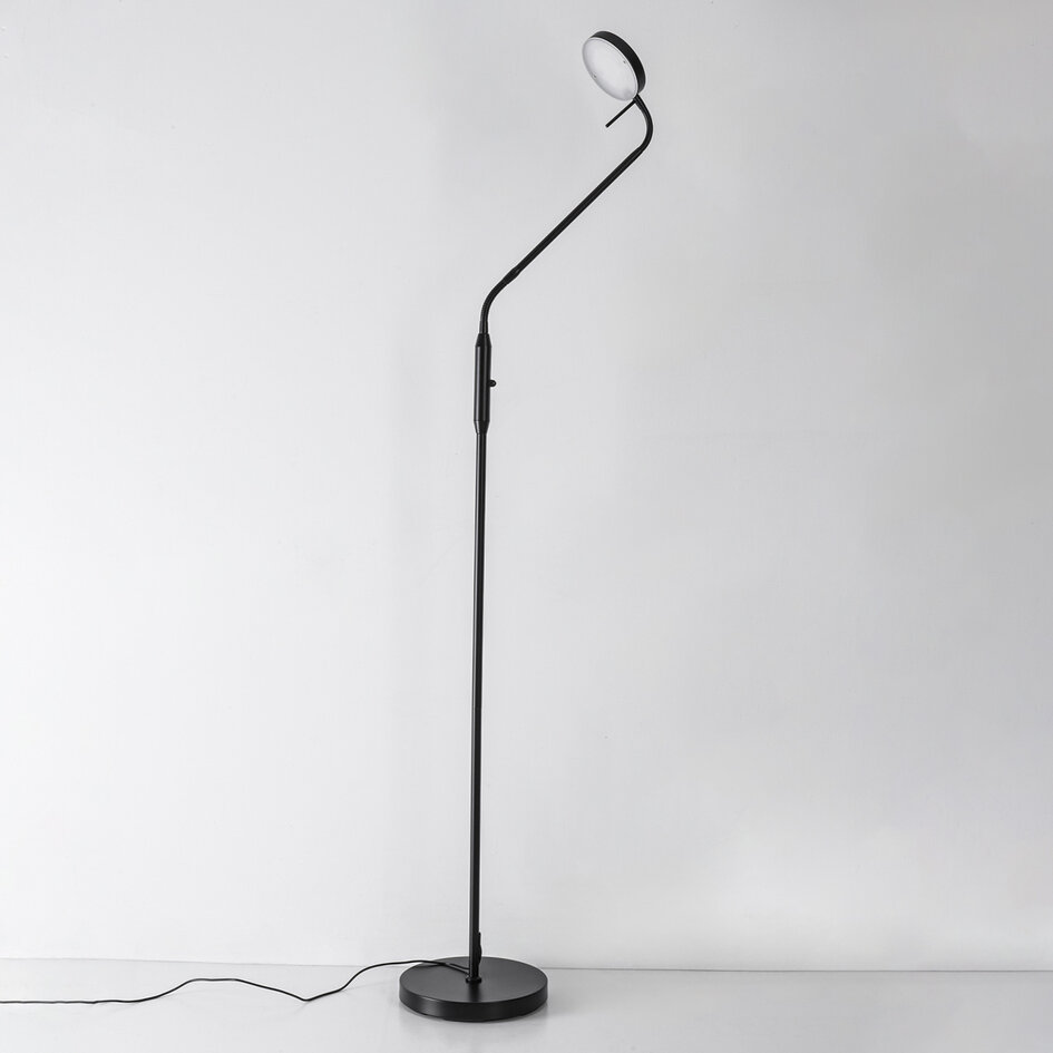 Lampadaire Lumina noir avec LED intégrées et température de couleur réglable