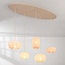 Lampe suspendue en tissu Canvas avec 5 points lumineux - beige