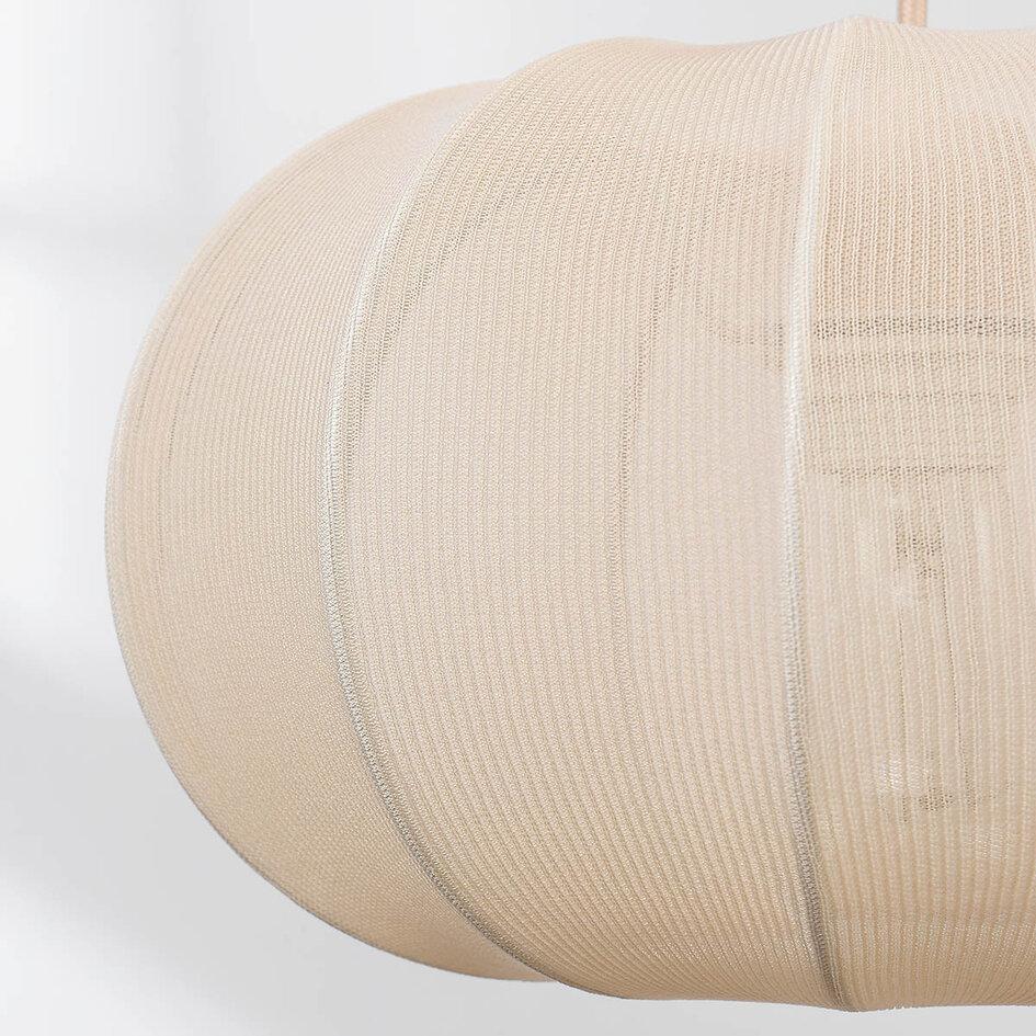 Lampe suspendue en tissu Canvas avec 5 points lumineux - beige