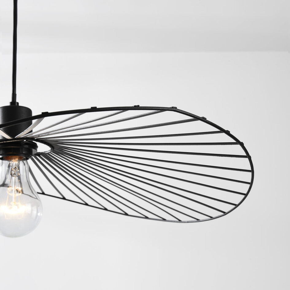 Lampe suspendue Linae en métal noir