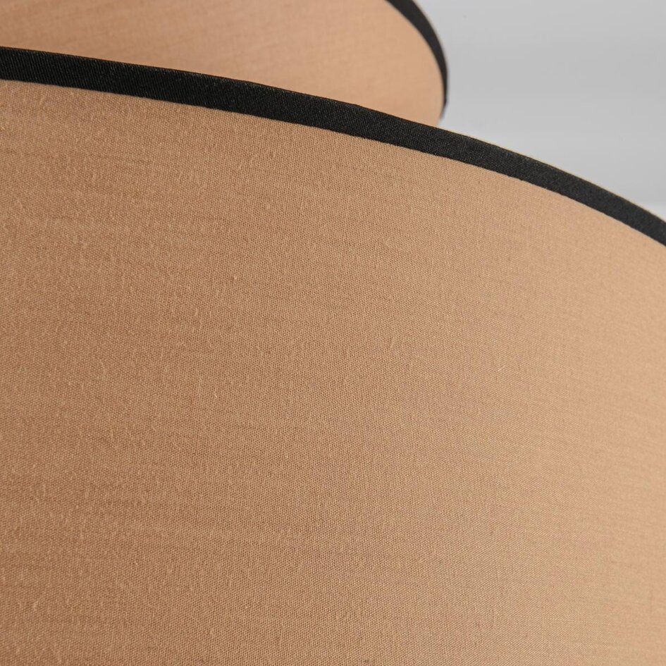 Lampe suspendue de style japonais Zohra avec tissu naturel