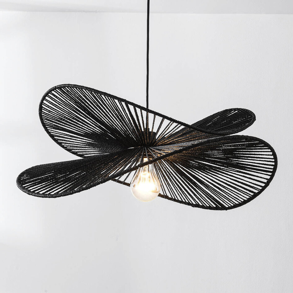 Lampe suspendue moderne boho-chic Janah - noir