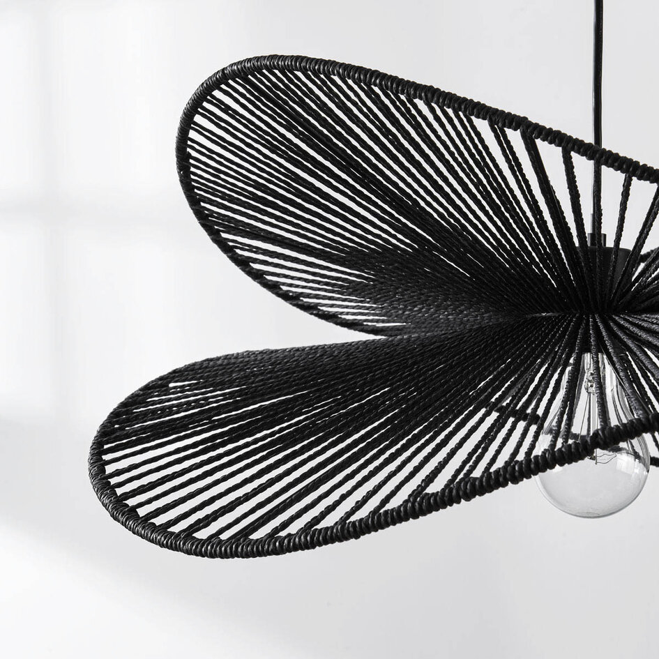 Lampe suspendue moderne boho-chic Janah - noir