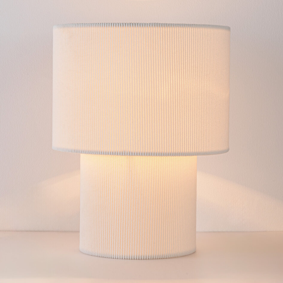 Lampe à poser en velours beige - Tavolo