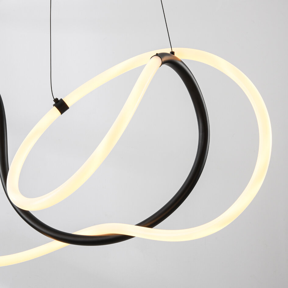 Lampe suspendue design Lunara avec LED intégrées à 3 niveaux de gradation - noir