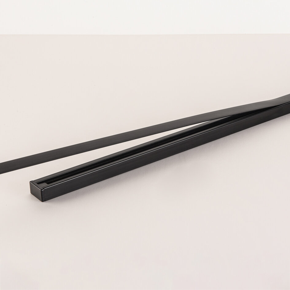 Cache 2 x 75 cm pour éclairage sur rail monophasé - noir