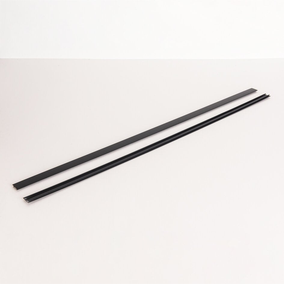 Cache 2 x 75 cm pour éclairage sur rail monophasé - noir