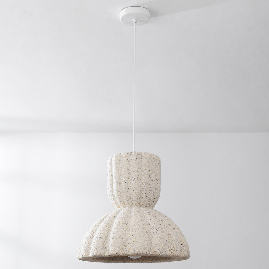 Lampe suspendue Wabi Sabi Soru avec effet pierre -  terrazzo beige