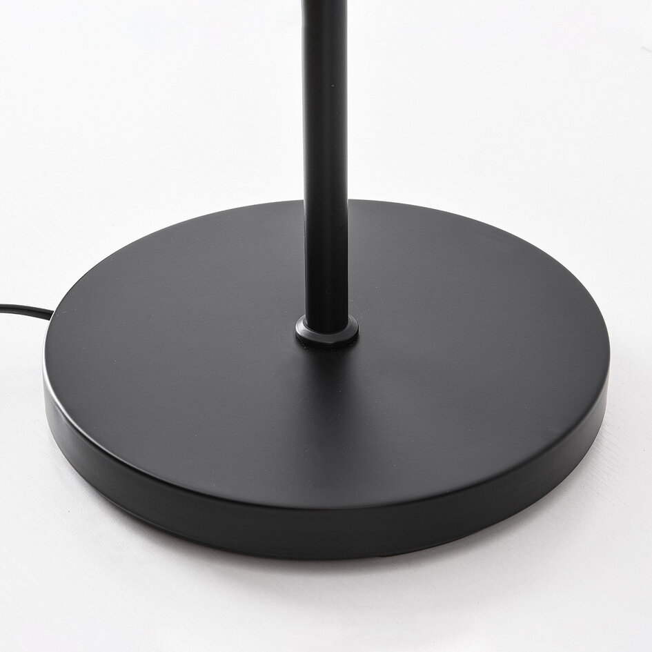 Lampadaire Claire noir avec verre fumé, 5 lumières