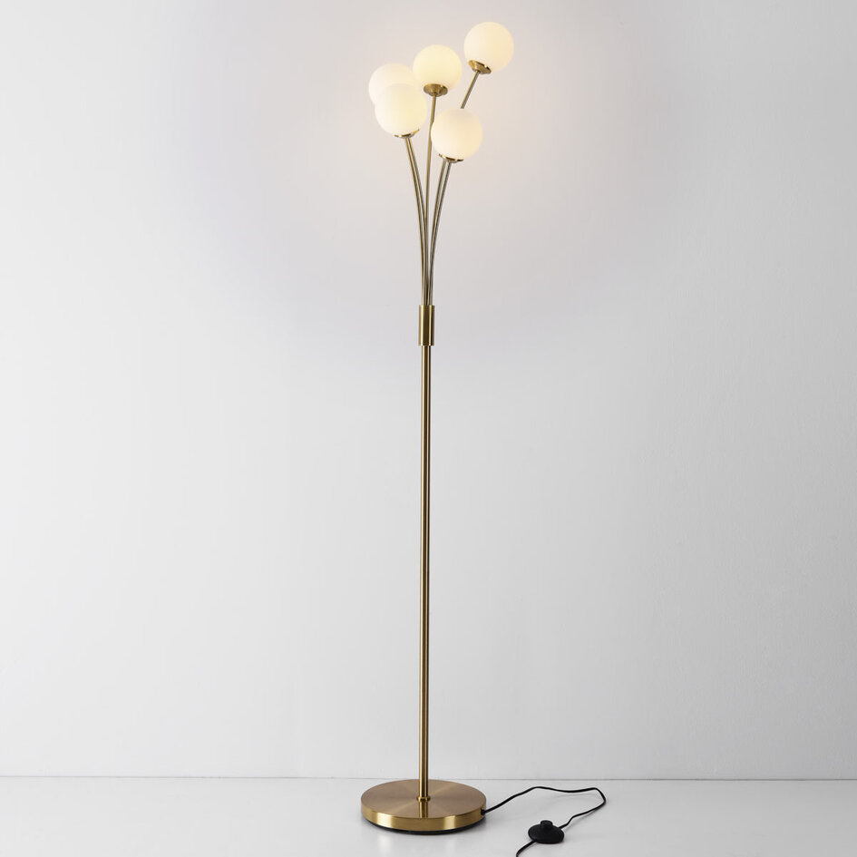 Lampadaire moderne doré, 5 lumières - Claire