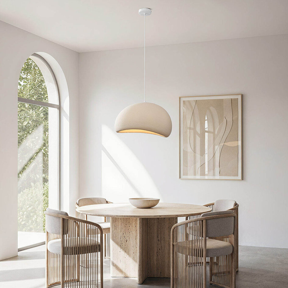 Lampe suspendue Wabi Sabi Urban Stone avec motif en pierre - 50 x 34 cm